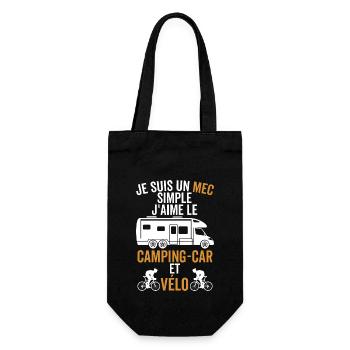 j suis un mec simple j'aime le camping car et vélo - Sac à bouteille - noir - Devant