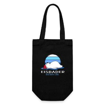 Eisbaden cool Winterbader Winterschwimmen - Geschenkbeutel für Flaschen - Schwarz - Vorne