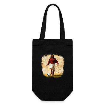 Jesus Fussballer - Geschenkbeutel für Flaschen - Schwarz - Vorne