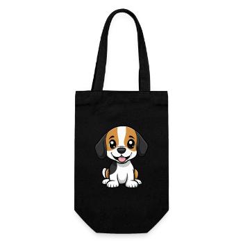 Beagle Chien Mignon - Sac à bouteille - noir - Devant