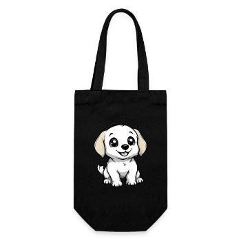 Labrador Hund Niedlich - Geschenkbeutel für Flaschen - Schwarz - Vorne