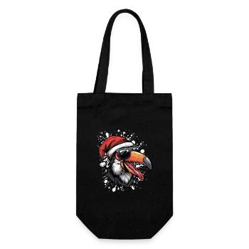 Toucan oiseau Noël drôle - Sac à bouteille - noir - Devant