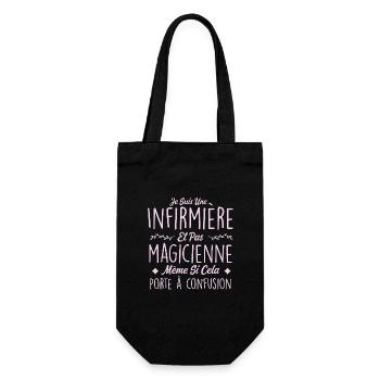 Humour Infirmière - Fête des mères - Sac à bouteille - noir - Devant