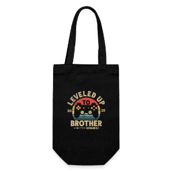 Promoted to Brother 2025 - Gift Bag for Bottles - black - Front