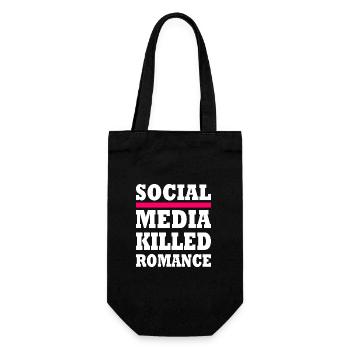 social media killed romance - Gift Bag for Bottles - black - Front