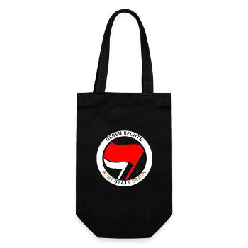 Antifa - Colorful instead of brown - white ring - Gift Bag for Bottles - black - Front