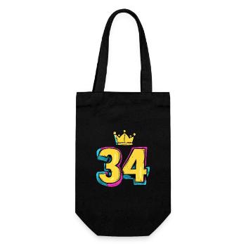 34 Numéro Jersey Couronne - Sac à bouteille - noir - Devant
