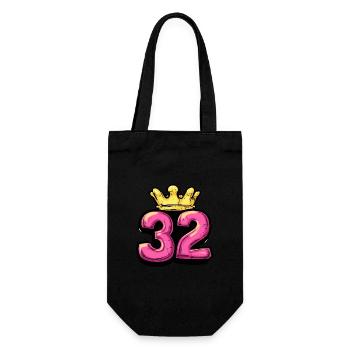 32 Number Jersey Crown - Gift Bag for Bottles - black - Front