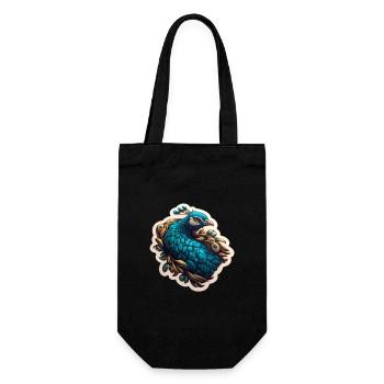 Blauer Pfau Federpracht - Geschenkbeutel für Flaschen - Schwarz - Vorne