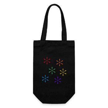 Sterne Regenbogen LGBTQ subtile Gay Pride - Geschenkbeutel für Flaschen - Schwarz - Vorne