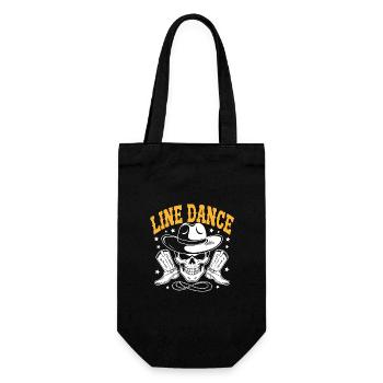 Line Dance Skull with Stetson and Boots and Lasso - Gift Bag for Bottles - black - Front