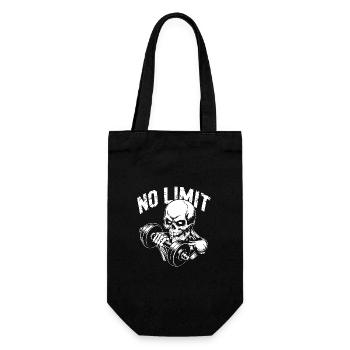 Bodybuilding Skull Workout and No Limit - Geschenkbeutel für Flaschen - Schwarz - Vorne