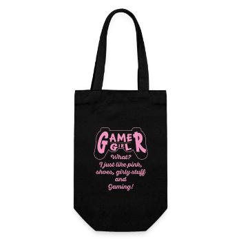 Gamer Girl I Like Pink, Shoes and Gaming - Gift Bag for Bottles - black - Front