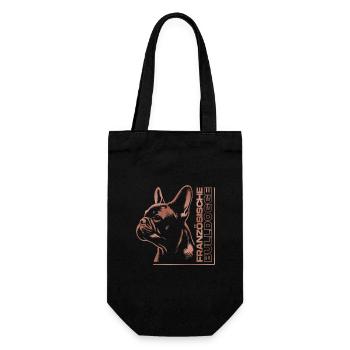 French Bulldog Drawing Head Rose Gold - Gift Bag for Bottles - black - Front