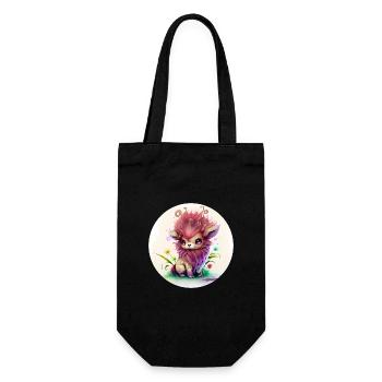Animal lion fantasy and cute - Gift Bag for Bottles - black - Front