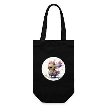 Animal chick fantasy and cute - Gift Bag for Bottles - black - Front