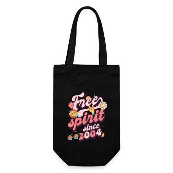 2004 Vintage Birthday Born in 2004 - Gift Bag for Bottles - black - Front