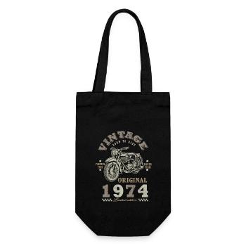 Biker Born 1974 Birthday 1974 Motorcycle - Gift Bag for Bottles - black - Front