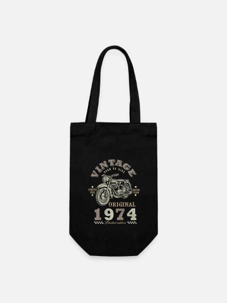 Motard Né 1974 anniversaire 1974 moto - Sac à bouteille - noir