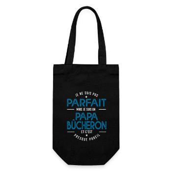 je suis un papa bûcheron cadeau bucheron humour - Sac à bouteille - noir - Devant