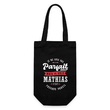 Mathias Parfait Cadeau prenom mathias - Sac à bouteille - noir - Devant