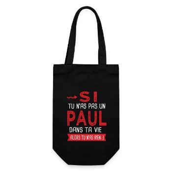 Paul Si tu n as pas un paul Cadeau humour - Sac à bouteille - noir - Devant