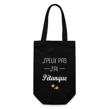 j'ai pétanque, Je peux pas j'ai pétanque - Sac à bouteille - noir - Devant