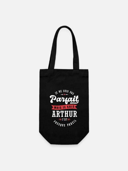Arthur Parfait Cadeau prenom arthur - Sac à bouteille - noir
