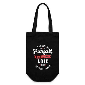 Loïc Parfait Cadeau prenom loïc - Sac à bouteille - noir - Devant