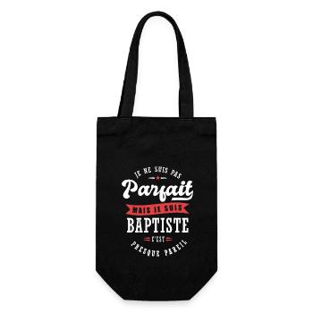 Baptiste Parfait Cadeau prenom baptiste - Sac à bouteille - noir - Devant