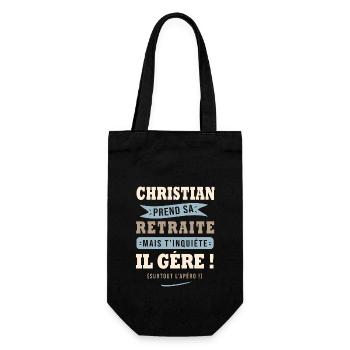 Christian humour retraité cadeau retraite homme - Sac à bouteille - noir - Devant