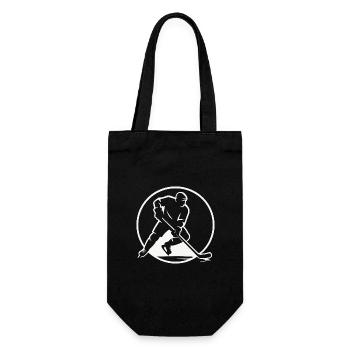Circle Hockey Silhouette Emblem - Gift Bag for Bottles - black - Front