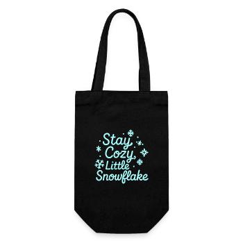 Stay Cozy Snowflake Neon Script - Geschenkbeutel für Flaschen - Schwarz - Vorne