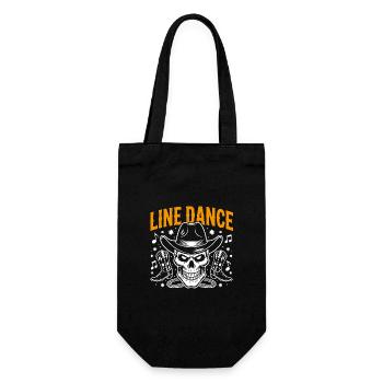 Line Dance Skull with Stetson and Boots and Lasso - Gift Bag for Bottles - black - Front