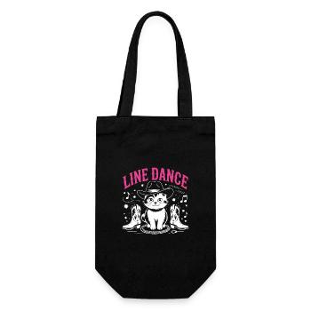 I love my cat and line dancing - Gift Bag for Bottles - black - Front