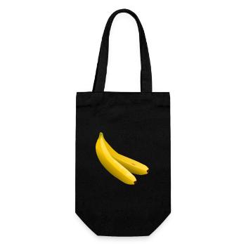 Twin Bananas Vector Yellow - Gift Bag for Bottles - black - Front
