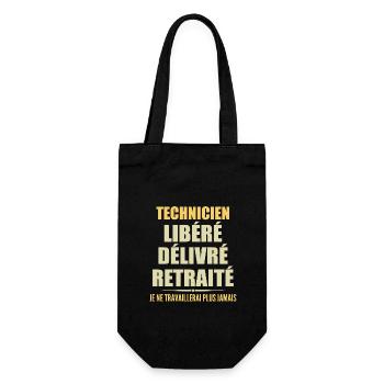 Technicien célèbre sa retraite avec humour cadeau - Sac à bouteille - noir - Devant