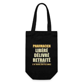 Pharmacien célèbre sa retraite avec humour cadeau - Sac à bouteille - noir - Devant