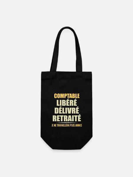 Comptable célèbre sa retraite avec humour cadeau - Sac à bouteille - noir