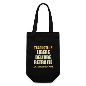 Traducteur célèbre sa retraite avec humour cadeau - Sac à bouteille - noir - Devant