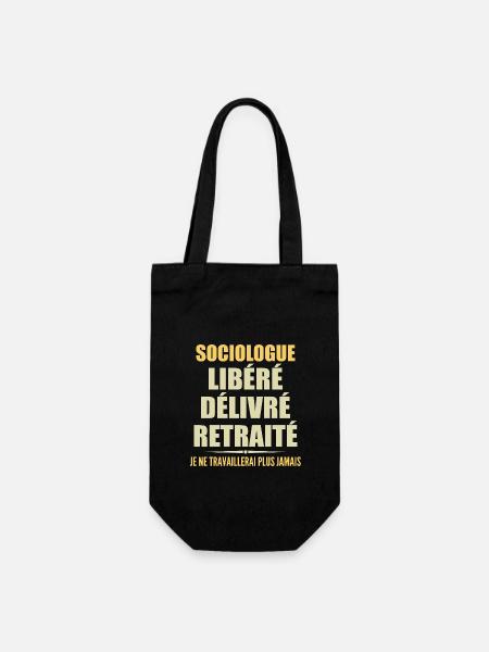 Sociologue célèbre sa retraite avec humour cadeau - Sac à bouteille - noir