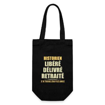 Historien célèbre sa retraite avec humour cadeau - Sac à bouteille - noir - Devant