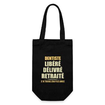 Dentiste célèbre sa retraite avec humour cadeau - Sac à bouteille - noir - Devant