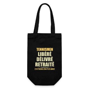 Tennis players celebrate retirement with humor gift - Gift Bag for Bottles - black - Front
