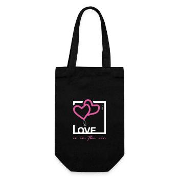 Love is in the air farbig - Geschenkbeutel für Flaschen - Schwarz - Vorne