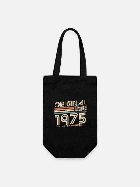 Original 1975 Jahrgang Vintage Geburtstag Retro - Geschenkbeutel für Flaschen - Schwarz