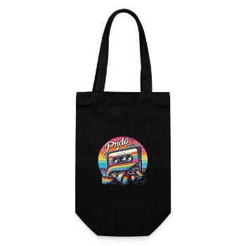 Pride Tunes Retro Rainbow Cassette Design - Geschenkbeutel für Flaschen - Schwarz - Vorne