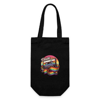 Pride Tunes Retro Cassette Rainbow Design - Geschenkbeutel für Flaschen - Schwarz - Vorne