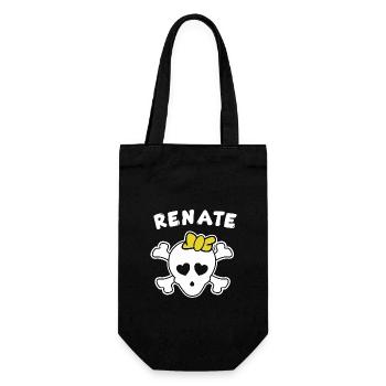 Piratin Renate Design für Mädchen und Frauen - Geschenkbeutel für Flaschen - Schwarz - Vorne