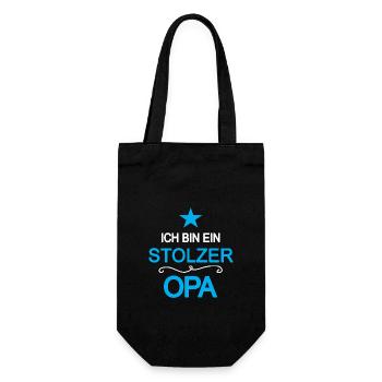 Opa Stolz Auf Enkelkinder Stolzer Großvater Opi - Geschenkbeutel für Flaschen - Schwarz - Vorne
